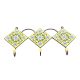 Yellow Turquoise Tiny Flower Ceramic Tiles Hooks